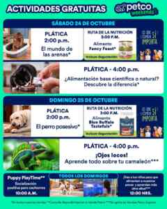Actividades Gratuitas fin de semana en Petco 24 y 25 de octubre 2026 Imagen de la promo