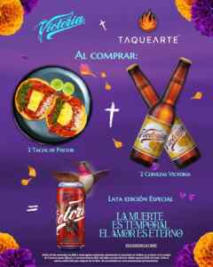 Promo Taquearte: lata edición especial de regalo si compras 2 tacos y 2 cervezas Imagen de la promo