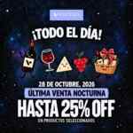 Venta Nocturna Vinoteca: Hasta 25% de descuento el miércoles 28 de octubre 2026