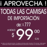 Camisas Aldo conti de $777 a sólo $99 en Gran Sur