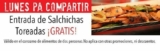 Entrada de salchichas toreadas gratis en Perros y Burros sólo los lunes