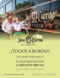 Segundo boleto para el José Cuervo Express a mitad de precio para el próximo sábado 24 de enero