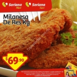 Sólo hoy kilo de Milanesa de Res en $69.90 pesos el kilo en Soriana