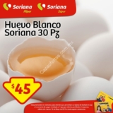 Llévate 30 piezas de Huevo Blanco por $45 pesos con tu tarjeta de Lealtad Soriana