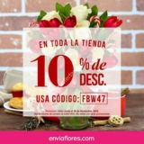 10% de descuento en Enviaflores.com con el cupón FBW47