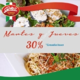 Martes y jueves con 30% de descuento en Gino’s Restaurante