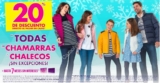 20% de descuento en todas las chamarras y chalecos en Suburbia sin excepciones