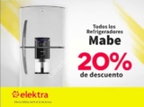 20% de descuento en todos los refrigeradores Mabe en Elektra