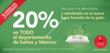 20% de descuento en todo el departamento de baños y blancos en Idea Interior