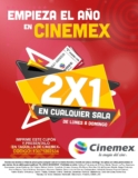 Cupón Cinemex Año Nuevo 2018: 2×1 en todas las salas del lunes a domingo esta semana