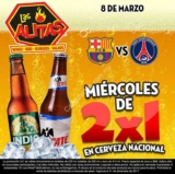 2×1 en cerveza en Las Alitas los miércoles