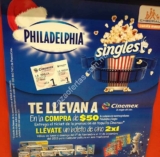 2×1 en Cinemex de lunes a domingo al comprar productos Philadelphia en Chedraui