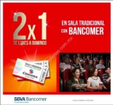 Promoción Cinemex: 2×1 en entradas pagando con tarjetas Bancomer