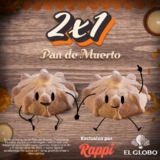 2×1 en pan de muerto en El Globo al pedir por Rappi