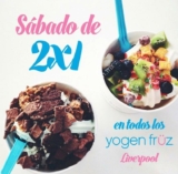2×1 en Yogen Fruz de Liverpool los sábados