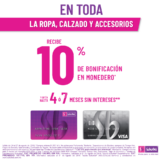 En Suburbia 10% de bonificación en ropa, calzado y accesorios pagando con tus tarjetas Suburbia