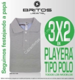 3×2 en playeras tipo polo en tiendas Britos Jeans