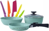 Batería de cocina Jade Cook con set de cuchillos de cocina baja a su menor precio