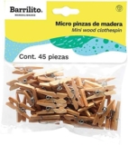 Juego de 45 mini pinzas de madera bajan a un gran precio