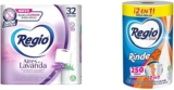Combo Regio con papel higiénico Aires de Lavanda con 32 rollos + toallas de papel Rinde+ de 250 hojas