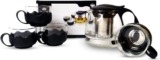 Set de té con 4 tazas y tetera de cristal baja a su menor precio