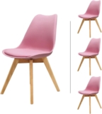 Juego de 4 sillas ergonómicas tipo Eames acojinadas bajan a un gran precio