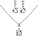 Juego de aretes, collar y dije con cristales bajan a su menor precio