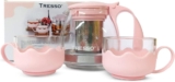 Juego de té con tetera de cristal y 2 tazas baja a un gran precio