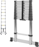 Escalera plegable de aluminio con base estabilizadora de 3.8 m baja a su menor precio