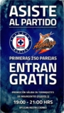 Entrada Gratis al partido de Copa MX Cruz Azul vs. Alebrijes para las primeras 250 parejas en llegar