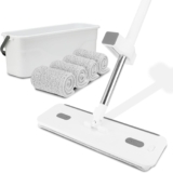 Sistema de limpieza trapeador de microfibra con cubeta y 3 almohadillas baja a un super precio