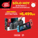 Oferta del Día HEB Hot Sale 2019: Nintendo Switch gris o red & neon a $6,499