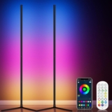Juego de 2 lámparas LED inteligentes multicolor con altura ajustable, control remoto y control por app bajan de precio