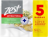 5 pack jabones Zest antibacterial Manzanilla y Jengibre bajan a un gran precio