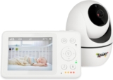 Cámara de vigilancia para bebés con monitor, control remoto, sensores de sonido y temperatura y canciones de cuna baja a su menor precio