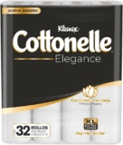Papel higiénico Kleenex Cottonelle Elegance con 32 rollos XL extra grandes baja de precio
