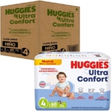 Paquete de 180 pañales Huggies Ultra Confort Niño Etapa 4 baja a un gran precio