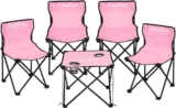 Juego de 4 sillas plegables para exteriores con mesa bajan a un gran precio
