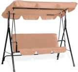 Mueble de jardín columpio mecedora de 3 asientos con techo baja a su menor precio
