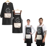 Juego de 2 mandiles de cocina con bolsillos bajan de precio