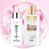 Combo Loréal Paris con sérum anti-manchas Glycolic-Bright + protector solar UV Defender fluido invisible bajan a su menor precio