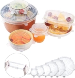 Liquidación de juego de 6 tapas elásticas reutilizables de silicona en su precio más bajo