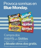 Promoción 7-Eleven Blue Monday 2020: 4×2 en chocolates M&Ms y dulces Skittles