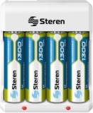 Cargador de pilas recargables Steren con 4 pilas AA incluidas baja a su menor precio