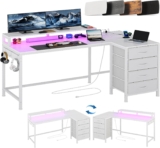 Escritorio gamer en L con cajonera y conexiones eléctricas baja a un gran precio
