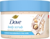 Crema exfoliante Dove Body Scrub macadamia con leche de arroz baja de precio