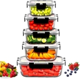Juego de 5 recipientes herméticos de vidrio para almacenar alimentos bajan a un precio buenísimo