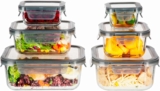 Juego de 6 recipientes jumbo herméticos de vidrio para alimentos bajan a un gran precio
