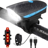 Oferta flash: juego de luces para bicicleta y claxon recargables por USB bajan a un gran precio