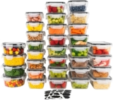 Juego de 32 recipientes herméticos para almacenar alimentos bajan a un excelente precio